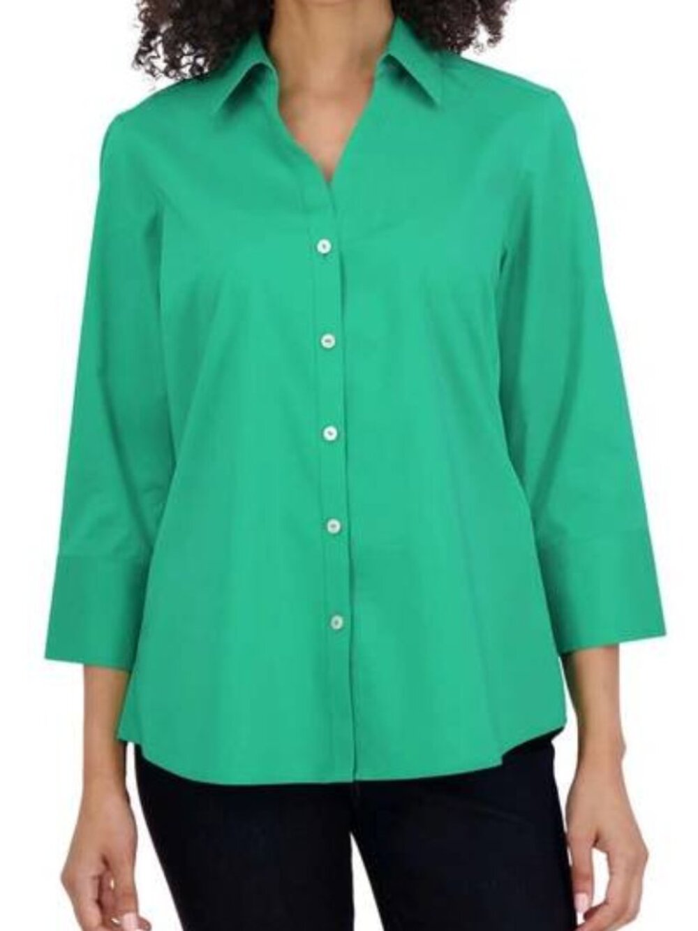 NEW WITH TAG FOXCROFT Mary Non-Iron Stretch Cotton Button-Up Shirt size 2